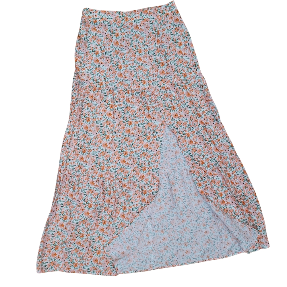 I.N. San Francisco Tiered High Front Flowy Side Slit Coordinating Floral Long